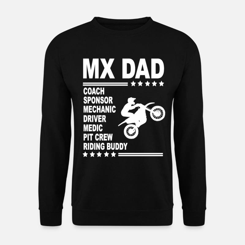 MX DAD Motocross Supercross Dirtbike Papa Geschenk - Unisex Pullover - Schwarz