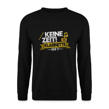 Klarinettistin Klarinette Flöte Blasmusik Geschenk - Unisex Pullover - Schwarz - Vorne - Alina (178cm) & Michal (187cm)