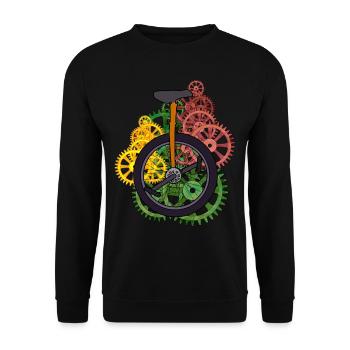 Machine Unicycle Technology Wheels Wheel Bicycle - Unisex Sweatshirt - black - Front - Alina (178cm) & Michal (187cm)