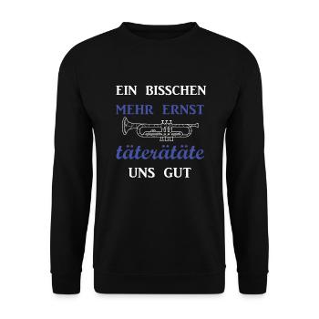 Lustige Freche Sprüche - Unisex Pullover - Schwarz - Vorne - Alina (178cm) & Michal (187cm)