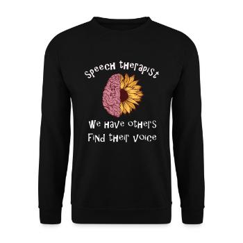 Logopäde Geschenk Für Sprachtherapeut - Unisex Pullover - Schwarz - Vorne - Alina (178cm) & Michal (187cm)