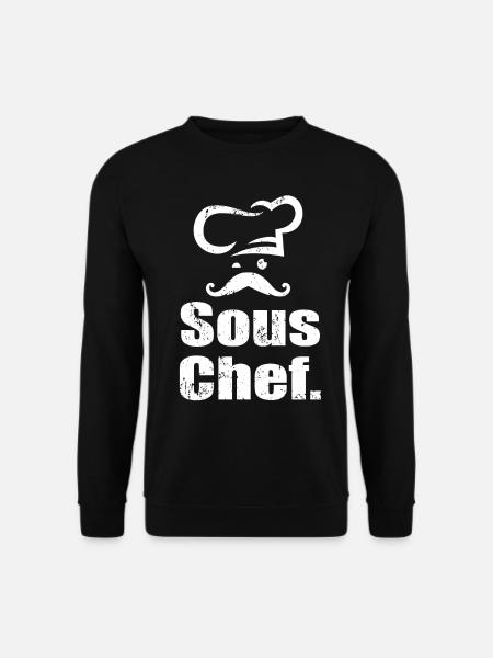 Sous Chef Chef - Chef with Moustache - Unisex Sweatshirt - black