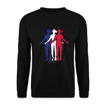 Rope jumping is the best workout gift for fitness, - Unisex Sweatshirt - black - Front - Alina (178cm) & Michal (187cm)