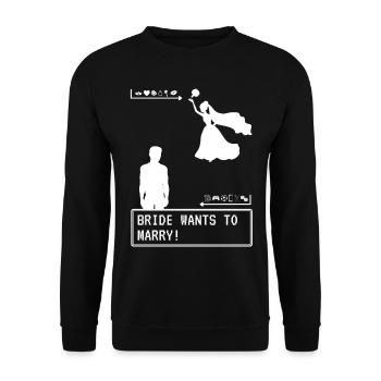 Bride wants to marry bachelor JGA wedding marriage - Unisex Sweatshirt - black - Front - Alina (178cm) & Michal (187cm)