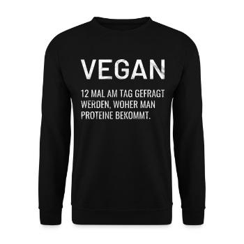Vegan Veganer Veganismus Geschenkidee - Unisex Pullover - Schwarz - Vorne - Alina (178cm) & Michal (187cm)