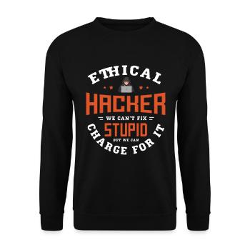 Hacker Gifts for a Ethical Hacker - Unisex Sweatshirt - black - Front - Alina (178cm) & Michal (187cm)