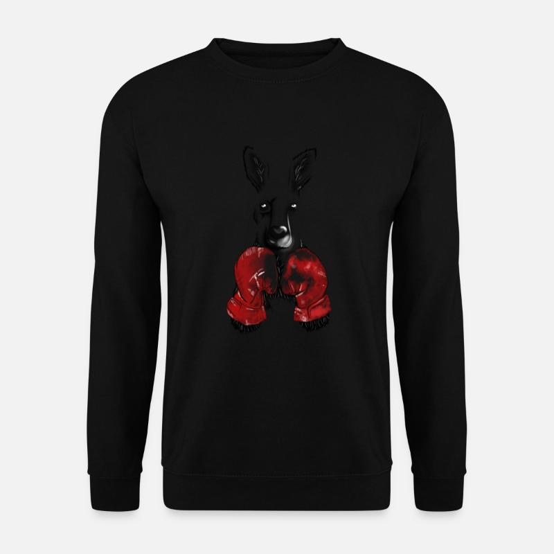 Känguru mit Boxhandschuhen - Unisex Pullover - Schwarz
