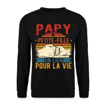 Papy et Petite-Fille Un Lien Pour La Vie - Sweat-shirt Unisexe - noir - Devant - Alina (178cm) & Michal (187cm)