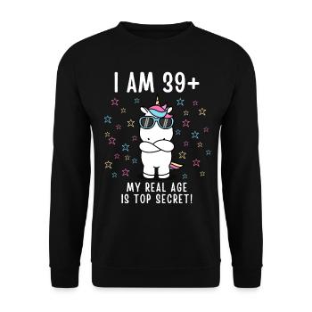 40e anniversaire 40 ans 1981 - Sweat-shirt Unisexe - noir - Devant - Alina (178cm) & Michal (187cm)