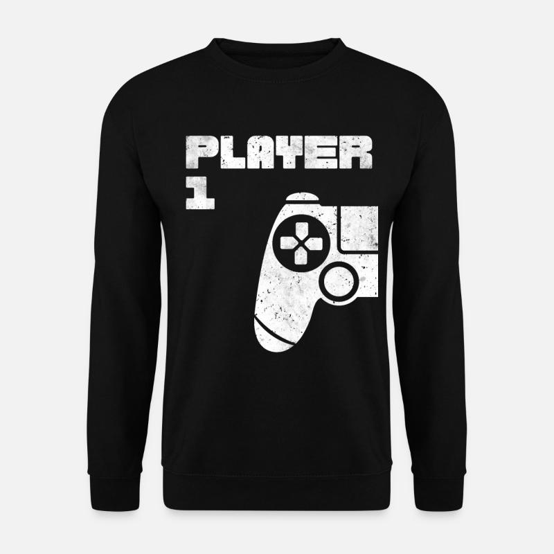 Player 1 Player 2 Gamer Partnerlook - Unisex Pullover - Schwarz