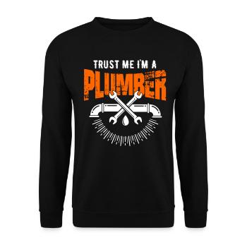 Klempner-Rohrzange - Unisex Pullover - Schwarz - Vorne - Alina (178cm) & Michal (187cm)