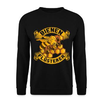 Biene Imker Flüsterer Hummel Honig Geschenk Wabe - Unisex Pullover - Schwarz - Vorne - Alina (178cm) & Michal (187cm)
