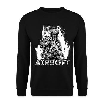 Airsoft / Softair / Softgun / AEG Airsoft Milsim - Sweat-shirt Unisexe - noir - Devant - Alina (178cm) & Michal (187cm)