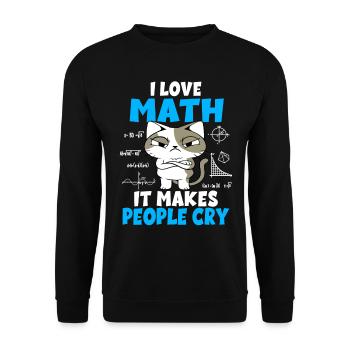 Mathematics Students Math Teacher Cats Gift - Unisex Sweatshirt - black - Front - Alina (178cm) & Michal (187cm)