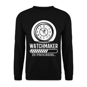 Watchmaker Watchmaker Watchmaker Gift - Unisex Sweatshirt - black - Front - Alina (178cm) & Michal (187cm)