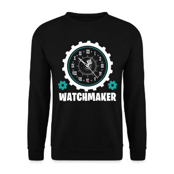 Watchmaker Watchmaker Watchmaker Gift - Unisex Sweatshirt - black - Front - Alina (178cm) & Michal (187cm)