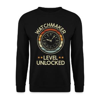 Watchmaker Watchmaker Watchmaker Gift - Unisex Sweatshirt - black - Front - Alina (178cm) & Michal (187cm)