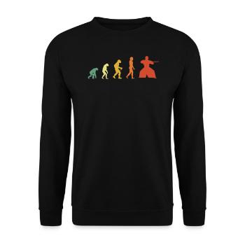 Rétro aikido Evolution - Sweat-shirt Unisexe - noir - Devant - Alina (178cm) & Michal (187cm)