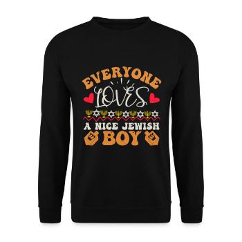Everyone loves a nice jewish boy - Unisex Sweatshirt - black - Front - Alina (178cm) & Michal (187cm)