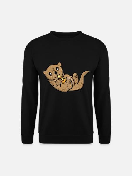 Loutre animal pizza cadeau de marder la belette loutre - Sweat-shirt Unisexe - noir