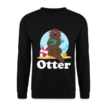 Loutres - Sweat-shirt Unisexe - noir - Devant - Alina (178cm) & Michal (187cm)