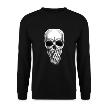 Skull Not Speaking - Unisex Sweatshirt - black - Front - Alina (178cm) & Michal (187cm)