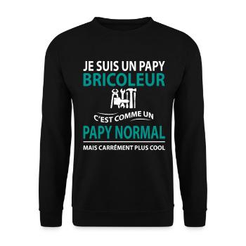 papy do-it-yourselfer humor - Unisex Sweatshirt - black - Front - Alina (178cm) & Michal (187cm)