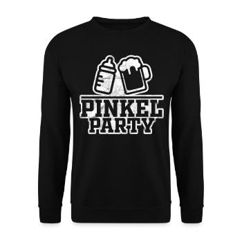 Babypinkeln Pinkelparty Baby Vater Geschenkidee - Unisex Pullover - Schwarz - Vorne - Alina (178cm) & Michal (187cm)
