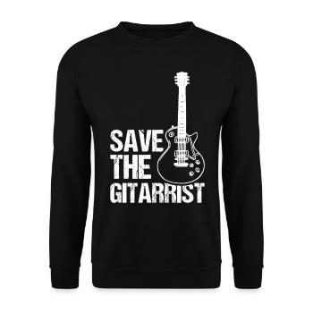 Guitariste guitariste guitariste et guitariste - Sweat-shirt Unisexe - noir - Devant - Alina (178cm) & Michal (187cm)