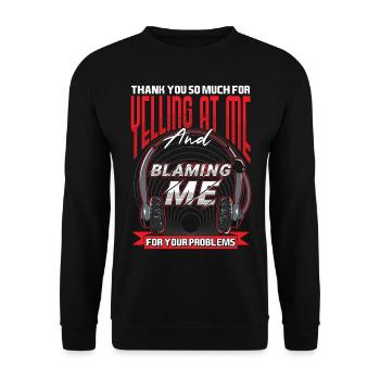 Call Center Technischer Support Hotline Geschenk - Unisex Pullover - Schwarz - Vorne - Alina (178cm) & Michal (187cm)