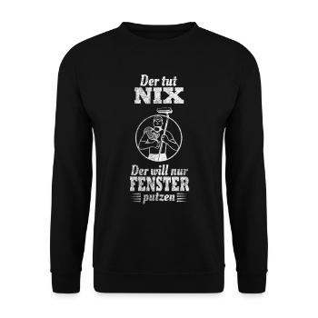 Fensterreiniger Fensterputzen Glasreinigung - Unisex Pullover - Schwarz - Vorne - Alina (178cm) & Michal (187cm)