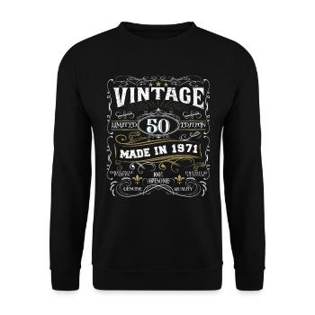 Vintage Made in 1971 Limited Edition - Sweat-shirt Unisexe - noir - Devant - Alina (178cm) & Michal (187cm)