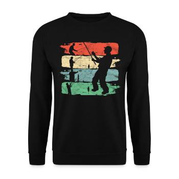 Pêcher Pêche Rétro Idée de cadeau - Sweat-shirt Unisexe - noir - Devant - Alina (178cm) & Michal (187cm)