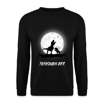 Papá-Saurio Rex Vintage Dinosaurier Vatertag - Unisex Pullover - Schwarz - Vorne - Alina (178cm) & Michal (187cm)