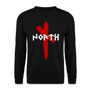 Rune NORTH Wikinger Vikings - Unisex Sweatshirt - black - Front - Alina (178cm) & Michal (187cm)