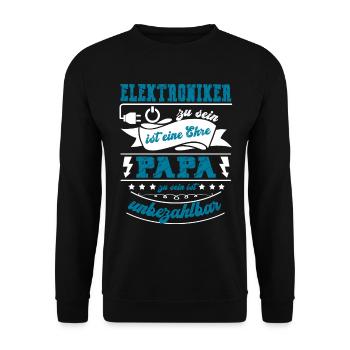 Electonic Dad Gift for Birth - Unisex Sweatshirt - black - Front - Alina (178cm) & Michal (187cm)