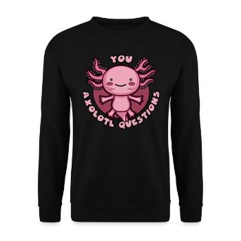 Axolotl Axolotl Questions Amphibie Drôle - Sweat-shirt Unisexe - noir - Devant - Alina (178cm) & Michal (187cm)