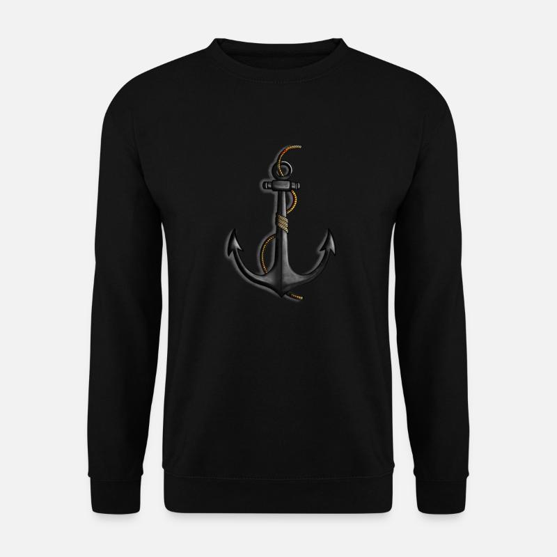 Anker mit Tau - Unisex Pullover - Schwarz
