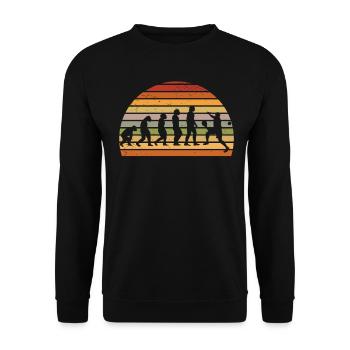Playing Padel Vintage Padel Players Evolution - Unisex Sweatshirt - black - Front - Alina (178cm) & Michal (187cm)
