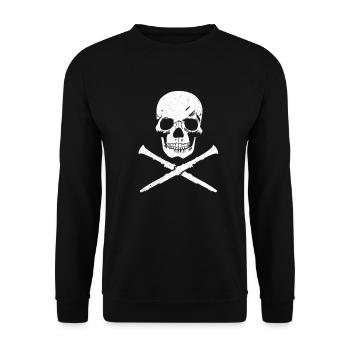 Clarinet players perfect gift, cool skull and - Unisex Sweatshirt - black - Front - Alina (178cm) & Michal (187cm)