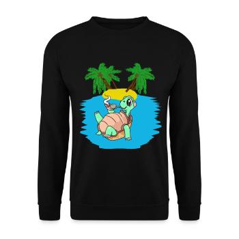 Turtle, Island, Young, Caribbean, South Seas, Summer - Unisex Sweatshirt - black - Front - Alina (178cm) & Michal (187cm)