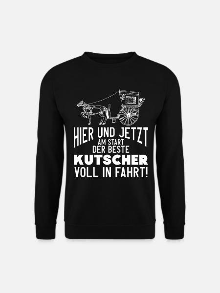 Pferd Kutscher Reiter Geburtstag Weihnachten Idee - Unisex Pullover - Schwarz