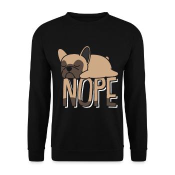 Nope Not Today Lazy Mood Sleepy Dog - Unisex Sweatshirt - black - Front - Alina (178cm) & Michal (187cm)
