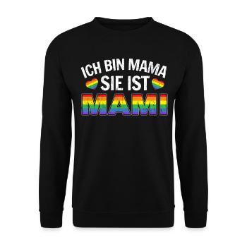 LGBT Pride Flagge Homosexuell Schwul und Lesbisch - Unisex Pullover - Schwarz - Vorne - Alina (178cm) & Michal (187cm)