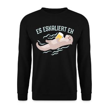 Otter Geschenk mit Süße Otter - Unisex Pullover - Schwarz - Vorne - Alina (178cm) & Michal (187cm)