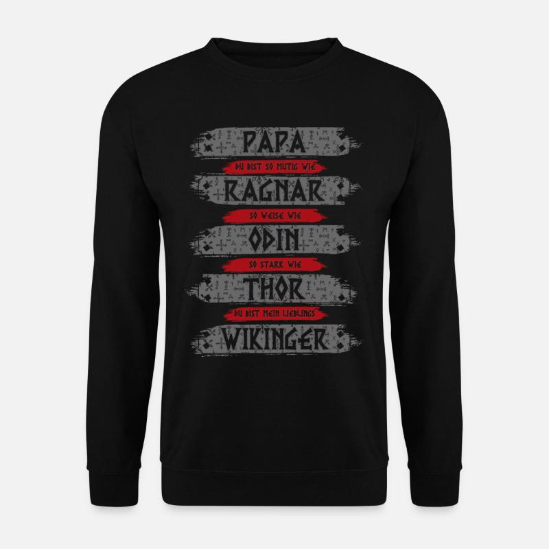 Wikinger Vatertag - Wikinger Papa - Viking - Unisex Pullover - Schwarz