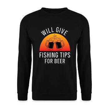 Lustiges Geschenk Für Fischer Und Angler - Unisex Pullover - Schwarz - Vorne - Alina (178cm) & Michal (187cm)