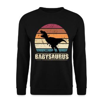 BébéSaurus dinosaure Bébé Dino cadeau de naissance - Sweat-shirt Unisexe - noir - Devant - Alina (178cm) & Michal (187cm)