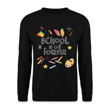 École à l’école pour toujours - Fin de l’école - Sweat-shirt Unisexe - noir - Devant - Alina (178cm) & Michal (187cm)