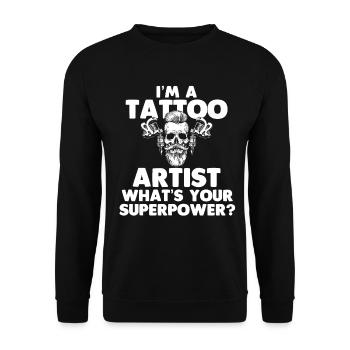 Tattoo Artist Inked - Unisex Sweatshirt - black - Front - Alina (178cm) & Michal (187cm)